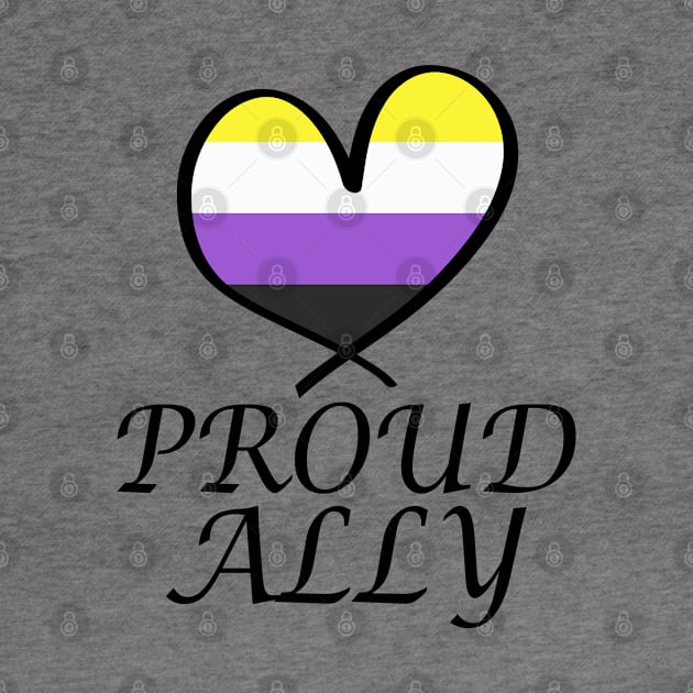 Proud Ally LGBT Gay Pride Month Nonbinary Flag by artbypond